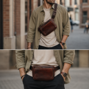 Slim Leather Fanny Pack Waist Bag Crossbody Sling Belt Bag for Men Women - Image 11