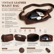 Slim Leather Fanny Pack Waist Bag Crossbody Sling Belt Bag for Men Women - Image 8