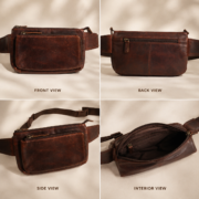 Slim Leather Fanny Pack Waist Bag Crossbody Sling Belt Bag for Men Women - Image 5
