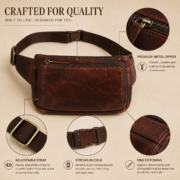 Slim Leather Fanny Pack Waist Bag Crossbody Sling Belt Bag for Men Women - Image 7