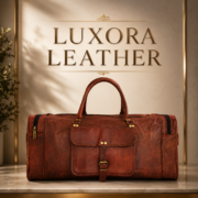 24" Full Grain Leather Duffel Bag Travel Gym Weekender Carry On Overnight Bag - Image 2