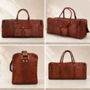 24" Full Grain Leather Duffel Bag Travel Gym Weekender Carry On Overnight Bag - Image 4