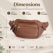 Leather Fanny Pack Waist Bag Genuine Leather Belt Bag Crossbody Sling Men Women - Image 6