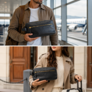 Leather Large Toiletry Bag Dopp Kit Travel Makeup Organizer Shaving Bag Gift - Image 4