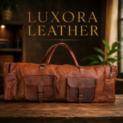 32" Large Vintage Genuine Leather Duffle Bag, Carry On Travel Bag, Overnight Bag - Image 2