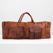 32" Large Vintage Genuine Leather Duffle Bag, Carry On Travel Bag, Overnight Bag