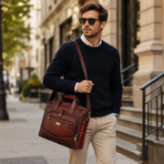 Personalized Leather Laptop, Messenger , briefcase Office Work Shoulder Bag - Image 6