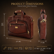 Personalized Leather Laptop, Messenger , briefcase Office Work Shoulder Bag - Image 5