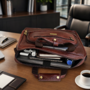 Personalized Leather Laptop, Messenger , briefcase Office Work Shoulder Bag - Image 7