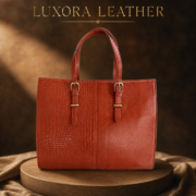 Genuine Leather Tote Bag for Women – Premium Work & Everyday Shoulder Laptop Bag - Image 2