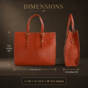 Genuine Leather Tote Bag for Women – Premium Work & Everyday Shoulder Laptop Bag - Image 5