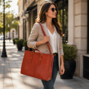 Genuine Leather Tote Bag for Women – Premium Work & Everyday Shoulder Laptop Bag - Image 6