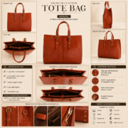 Genuine Leather Tote Bag for Women – Premium Work & Everyday Shoulder Laptop Bag - Image 8