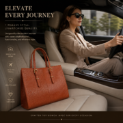 Genuine Leather Tote Bag for Women – Premium Work & Everyday Shoulder Laptop Bag - Image 9