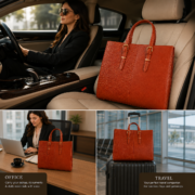 Genuine Leather Tote Bag for Women – Premium Work & Everyday Shoulder Laptop Bag - Image 12