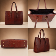 Genuine Leather Tote Bag for Women – Premium Work & Everyday Shoulder Laptop Bag - Image 3