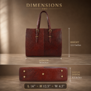 Genuine Leather Tote Bag for Women – Premium Work & Everyday Shoulder Laptop Bag - Image 4
