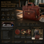 Personalized Leather Laptop, Messenger , briefcase Office Work Shoulder Bag - Image 11