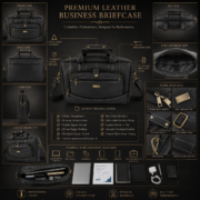 Personalized Leather Laptop, Messenger , briefcase Office Work Shoulder Bag - Image 8