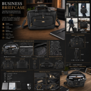 Personalized Leather Laptop, Messenger , briefcase Office Work Shoulder Bag - Image 11