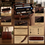 Genuine Leather Tote Bag for Women – Premium Work & Everyday Shoulder Laptop Bag - Image 8