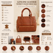 Genuine Leather Women's Crocodile Handbag Tote Shoulder Crossbody Satchel Bag - Image 7
