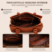 Genuine Leather Women's Crocodile Handbag Tote Shoulder Crossbody Satchel Bag - Image 9