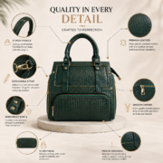 Genuine Leather Women's Crocodile Handbag Tote Shoulder Crossbody Satchel Bag - Image 10