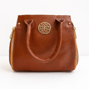 Genuine Leather Women's Satchel Handbag Crossbody Shoulder Tote Purse Brown Bag