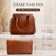 Genuine Leather Women's Satchel Handbag Crossbody Shoulder Tote Purse Brown Bag - Image 5