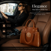 Genuine Leather Women's Satchel Handbag Crossbody Shoulder Tote Purse Brown Bag - Image 12