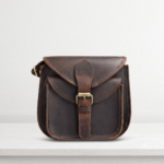 Women's Genuine Leather Crossbody Bag Vintage Shoulder Messenger Purse Brown