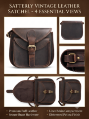 Women's Genuine Leather Crossbody Bag Vintage Shoulder Messenger Purse Brown - Image 4