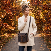 Women's Genuine Leather Crossbody Bag Vintage Shoulder Messenger Purse Brown - Image 7