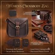 Women's Genuine Leather Crossbody Bag Vintage Shoulder Messenger Purse Brown - Image 9
