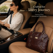 Genuine Full Grain Leather Women Satchel Handbag Shoulder Tote Bag Large Brown - Image 10