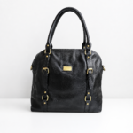 Genuine Full Grain Leather Women Handbag Large Satchel Shoulder Tote Bag Black