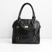 Genuine Full Grain Leather Women Handbag Large Satchel Shoulder Tote Bag Black
