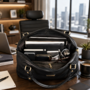 Genuine Full Grain Leather Women Handbag Large Satchel Shoulder Tote Bag Black - Image 6