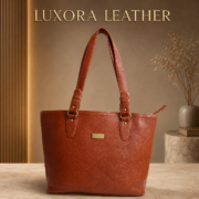 Genuine Leather Tote Bag Women Large Shoulder Handbag Work Office Travel Brown - Image 2
