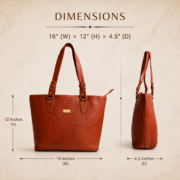 Genuine Leather Tote Bag Women Large Shoulder Handbag Work Office Travel Brown - Image 5