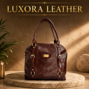 Genuine Full Grain Leather Women Satchel Handbag Shoulder Tote Bag Large Brown - Image 2