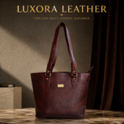 Genuine Leather Tote Bag Women Large Brown Shoulder Handbag Work Office Travel - Image 2