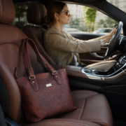 Genuine Leather Tote Bag Women Large Brown Shoulder Handbag Work Office Travel - Image 9