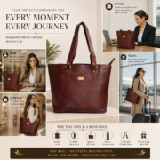 Genuine Leather Tote Bag Women Large Brown Shoulder Handbag Work Office Travel - Image 11