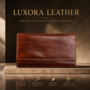 Women's Genuine Full Grain Leather Wallet Long Bifold Clutch 16 Card Slots Brown - Image 2