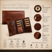 Women's Genuine Full Grain Leather Wallet Long Bifold Clutch 16 Card Slots Brown - Image 7