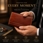 Women's Genuine Full Grain Leather Wallet Long Bifold Clutch 16 Card Slots Brown - Image 10