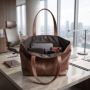 Women Genuine Leather Tote Bag Brown Large Shoulder Handbag Work Office Travel - Image 9