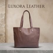 Women Genuine Leather Tote Bag Brown Large Shoulder Handbag Work Office Travel - Image 2
